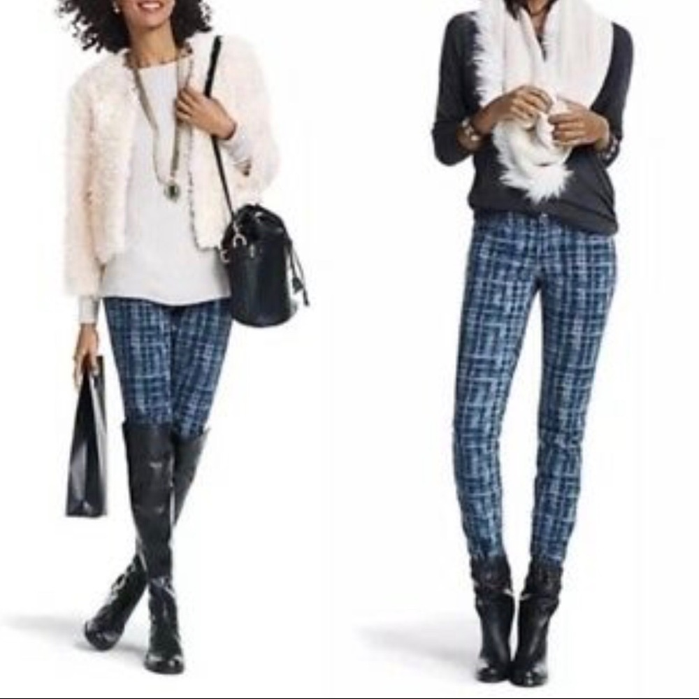 Cabi grid skinny jeans